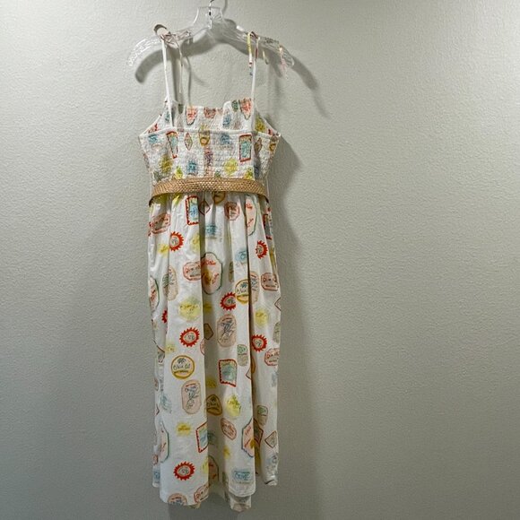 CYNTHIA ROWLEY (NWT) "Amalfi Olive Oil" Spaghetti Strap Maxi Sundress, Yellow- L - Picture 3 of 8